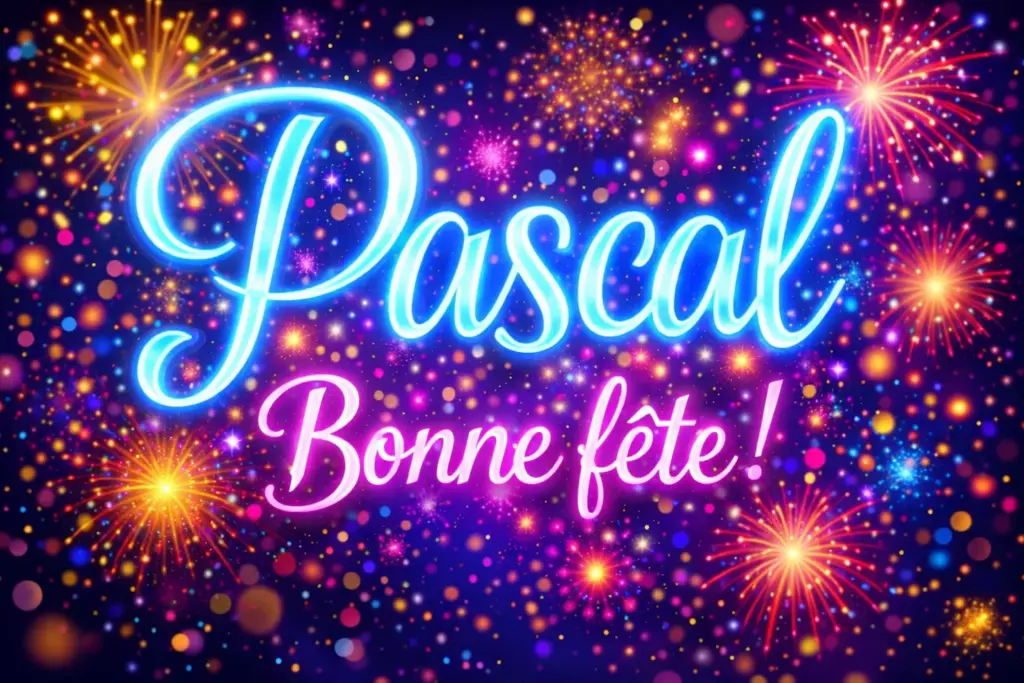 Carte sobre et élégante Bonne Fête Pascal 17 mai